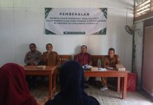 Petugas Polmas Polsek Senori Polres Tuban Menghadiri Sosialisasi Persiapan Pelaksanaan Ujian Perangkat Desa Di Kantor Desa Kaligede