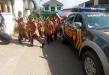 Polsek Montong Amankan Pawai Pesta Siaga Pramuka Kwartir Ranting Montong
