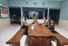 Jalin Sinergi Anggota Polsek Senori Polresta Tuban Polda Jatim Berkunjung Ke Mako Koramil Senori